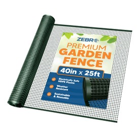 3/4" Square Mesh Plastic Fence Roll (40" x 25' - Green) - Unobtrusive 40 Inch High Temporary Garden Fencing Netting to Protect Plants, Patio, Porch, Yards and Outdoor Spaces from Deer & Animals