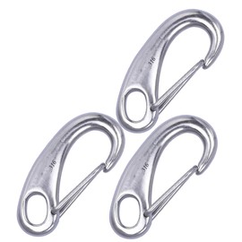 ZORUNNA Marine Carabiner Flag Clips, 2.75 Inch 316 Stainless Steel Clips, 660 Lbs Boat Fender Hooks Sailboat Accessories, Perfect for Camping, Fishing, Boating, Hiking and Bucket Hanging(3 Pack)