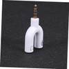 LALAFINA U Shape 3.5mm Headphone Splitter Adapter Mic Converter Stereo