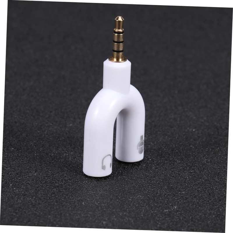 LALAFINA U Shape 3.5mm Headphone Splitter Adapter Mic Converter Stereo