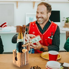 BSIRI Think for Drink Wine Puzzle - Challenging Brain Teaser and Wine Bottle Holder Game, Functional Wine Storage, Ideal Wine Lover Gifts, Fun Gifts, Drinking Games, and Romantic Farmhouse Decor