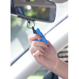 RESQME The Original Emergency Keychain Car Escape Tool, 2-in-1 Seatbelt Cutter and Window Breaker, Made in USA, Pack of 2, Army Green - Compact Emergency Hammer