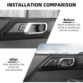 RAZPOY Inner Door Handle Cover Trim Compatible with 2021-2025 Ford Bronco Interior Accessories Carbon Fiber