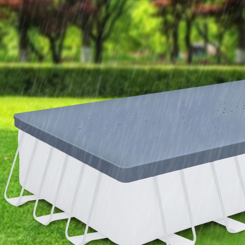 Funsicle Durable Rectangular Pool Cover with Adjustable Drawstring for Oasis,