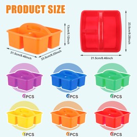 Weysat 6 Pack Movie Night Snack Trays with Handles, Reusable Plastic Storage Caddy for Movie Night Theater Theme Party, Snack Popcorn Drink Organizer, 3 Compartment