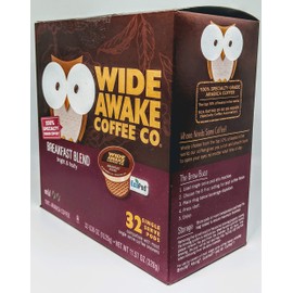 Wide Awake Coffee Single Serve Coffee Pods (32 Count, Breakfast Blend)