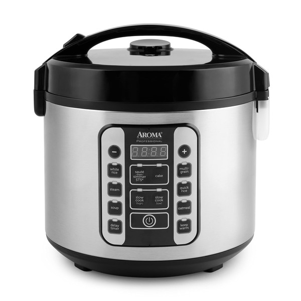 Aroma Housewares AROMA® Professional 20-Cup (Cooked) / 5Qt. Digital Rice Cooker, Steamer, and Slow Cooker Pot with 10 Smart Cooking Modes, Including Sauté-then-Simmer®