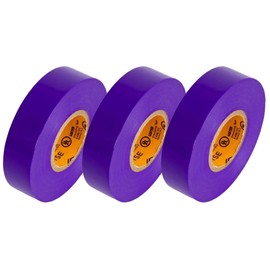 GTSE Purple Electrical Tape, 3-Pack – Waterproof, Industrial Grade Vinyl, 3/4 in x 66ft– Strong Self-Adhesive PVC Electric Tape for Wire Insulation, 7 Mil, 600V – UL/CSA Listed