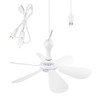 SCOOYEEES USB Powered Ceiling Fan Portable Canopy Fan with ON/OFF
