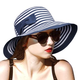 Solaris Wide Brim Straw Hat for Women, Stylish Foldable UV Sun Protection Beach Travel Hats, Suitable for Outdoor Activities
