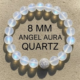 Unbranded 2Pcs Moonstone Mermaid Quartz Beads Angel Aura Quartz Women Healing Bracelet New