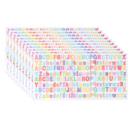 MECCANIXITY 2080 Pieces Vinyl Letter Stickers, 10 Sheets 1/2 Inch Color Self-Adhesive Cute Alphabet Stickers for DIY Craft Art Making, Gift Cards, Notebook Decal
