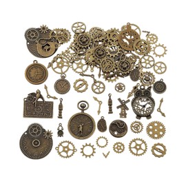MOPZIJA steampunk，steampunk accessoires，Antik Steampunk Anhänger Charms Metall Armbanduhr Zahnrad Charms Retro Zahnräder Schmuck für Handgemachte Accessoires DIY Dekorationen Anhänger Schmuck Machen