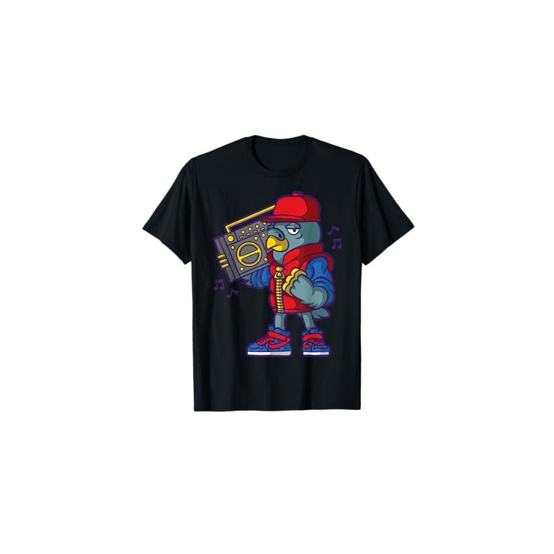 Cartoon Bird With Boombox Fun Character For Kids T-Shirt