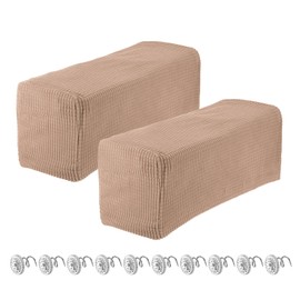sourcing map 2pcs Stretch Armrest Covers for Chairs/Sofas, Couch Arm Covers with Twist Pin, Furniture Protector Slipcovers for Sofa Chair Recliner Camel