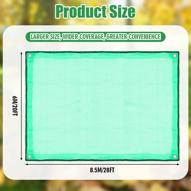 Yoojahow 20 x 28 ft Leaf Collection Net with Stakes