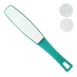 1 ALAZCO Double Sided Foot File Pumice Ergonomic Handle Scrubber Immediate Result Smooth Feet Heel Scraper Exfoliate Buffer Dead Skin Callus Corn Emery Fine & Coarse Pedicure Tool