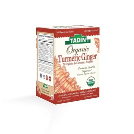 TADIN 2 PACK ORGANIC TURMERIC GINGER  TADIN TEA BAGS