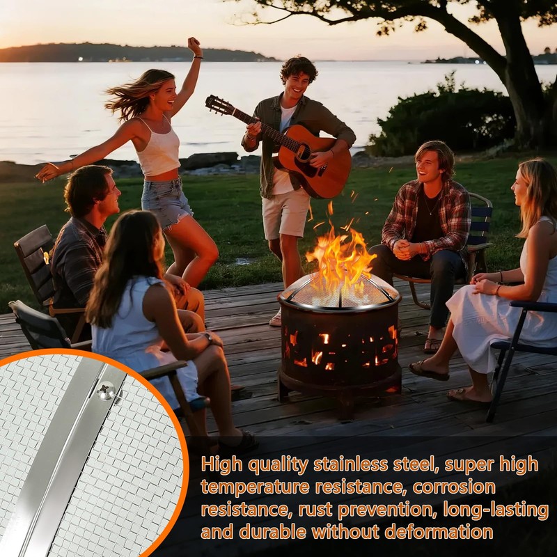 30 Inch Fire Pit Spark Screen,Stainless Steel Fire Pit Screen