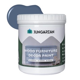 Jungarian Furniture Paint 32oz - Water-based & Low Odor No Sanding All-in-One - Matte Finish Indoor Outdoor Wood Paint for Cabinets, Doors, Tables and Dressers, Aleutian