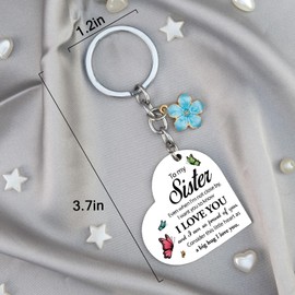 MOEXUKO Sister Gifts from Sisters Keychain Birthday Gifts for Sister Soul Sisters Gift for Women Friends Bestie Thanksgiving Christmas Gift Ideas