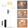 SIBRILLE 36W LED Arc Floor Lamp with 3 White Fabric