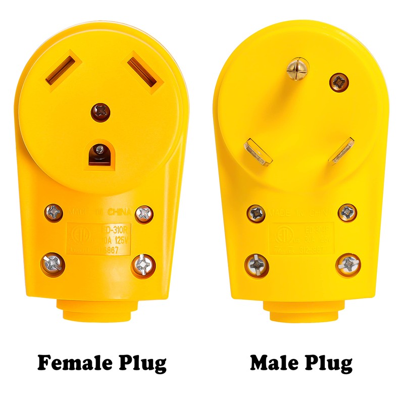 Wadoy 30 Amp RV Plug Set - RV Male and
