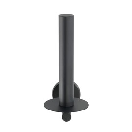 WENKO Bosio Toilet Roll Holder Black Matt Stainless Steel Rustproof Stainless Steel 8 x 18 x 12.5 cm Matt