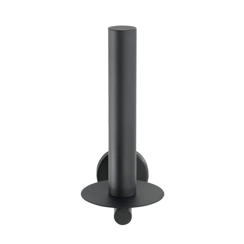 WENKO Bosio Toilet Roll Holder Black Matt Stainless Steel Rustproof