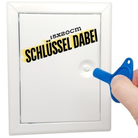 Premium Inspection Flap 15 x 20 cm with Square Lock Sheet Steel White 4-Edge Lock Inspection Door Service Flap Bath Inspection Door (15 x 20)