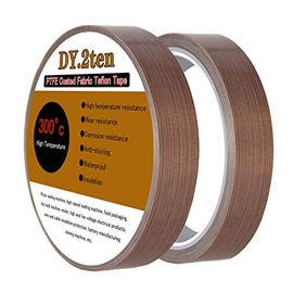DY.2ten 2 PCS Teflon high Temperature Tape, 1/2-inch x 33 Feet, Sealing Machine,PTFE Coated Fiberglass Telfon Tape, wear-Resistant Heat Insulation Tape, Anti-Stick Insulation Cloth