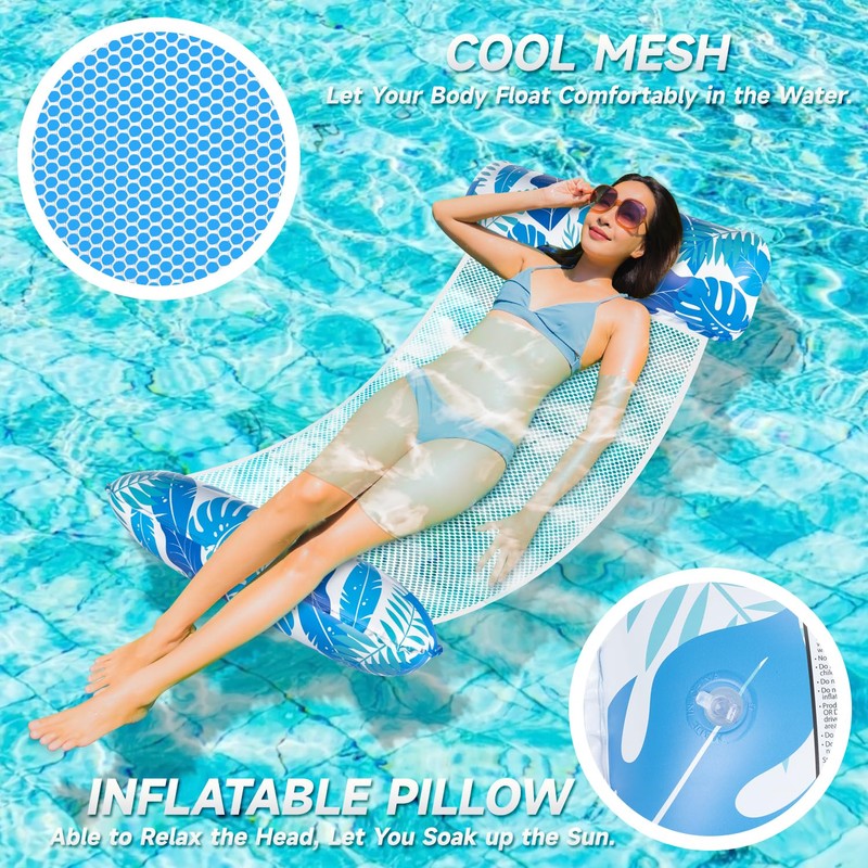 Alintor Pool Inflatables, XL 2 Pack Inflatable Pool Floats, 4