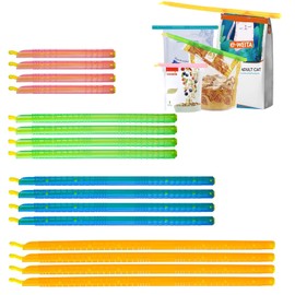 SAMCOS Handy Bag Fastener Clip Kitchen Clips Refrigerator Bag Storage Clips for Damp Treats Food Storage Waterproof Moisture Proof Clips 4 Sizes 16 Pieces Durable Clips Easy Lock (4 Colors)
