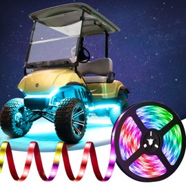 Roykaw Golf Cart Underglow LED Lights Strip Kit Underbody Neon Lighting Standard Million Color LED Compatible with EZGO, Club Car, Yamaha, ATV, UTV - Waterproof