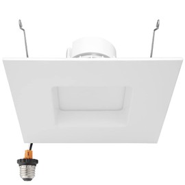 Maxxima 6 in. 5 CCT Retrofit Recessed Square LED Downlight - 1200 Lumens, Color Selectable 2700K-5000K (2700K/3000K/3500K/4000K/5000K), Dimmable, 90 CRI, Ideal for Kitchen, Bathroom, or Bedroom