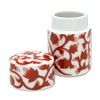 Tabletop Toothpick Holder with Lid, Arita-yaki, Red Arabesque, Ceramic, Made