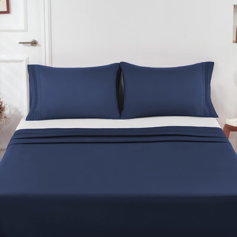 Lirex Pillow Cases (2 Pack), 1800 Thread Count Embroidered Queen
