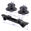 Engine Motor Transmission Mount Set 3pcs Compatible with 2001 2002