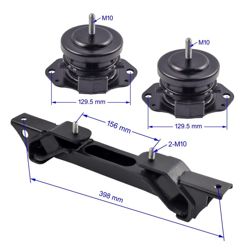 Engine Motor Transmission Mount Set 3pcs Compatible with 2001 2002