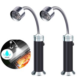 FBve Barbecue Grill Light, 2 Pack Magnetic Base Ultra-Bright LED Grill Lights, 360 Degree Flexible Gooseneck, Weather Resistant