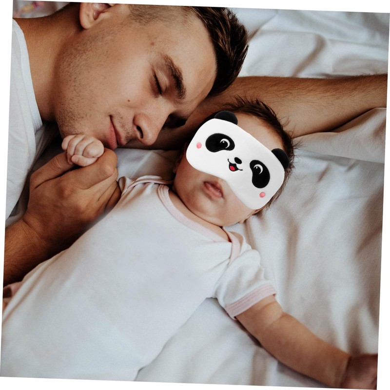 KOMBIUDA Plush Sleep Mask for Adults Cute Cartoon Panda Design