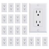ELEGRP Glossy White Decorator Receptacle, 15A 125V Standard Electrical Wall