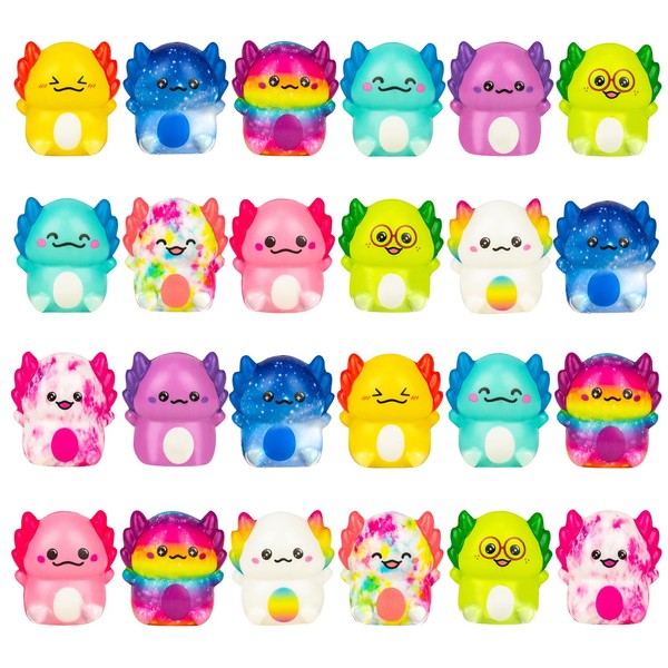 24 Pack Axolotl Slow Squishy Toys Soft Stress Relief Fidgets