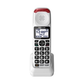 Panasonic kx-tgm420 W Amplified teléfono inalámbrico con contestadora Digital, 1 Handset, Color Blanco, Auricular Adicional Opcional para KX-TGM420W, 