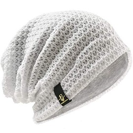 VECRY Men's Slouchy Beanie Knit Crochet Rasta Cap for Summer Winter (Cream)