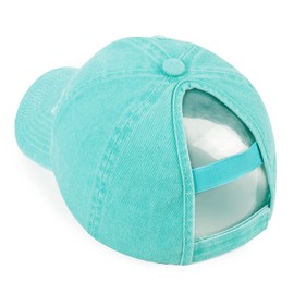 HH HOFNEN Ponytail Hats Womens Washed Distressed Baseball Cap High Ponycaps Cotton Dad Hat with Ponytail Hole