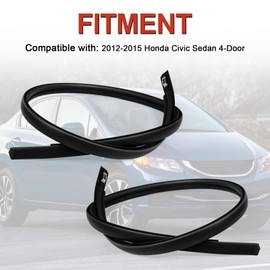 AUTOBABA 2Pcs Roof Molding Trim Kit Left & Right Side, Roof Drip Molding Weather Stripping Compatible with 2012-2015 Honda Civic Sedan 4-Door Replace# 74316TR0A01 74306TR0A01 74316TR0A11 74316TR0A12