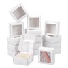 BENECREAT 30pcs Square White Paper Boxes, Gift Boxes with Clear
