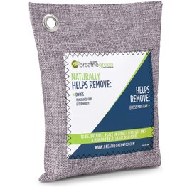 Breathe Green Bamboo Charcoal Odor Eliminator Bag, Activated Charcoal Odor Absorber, Natural Freshener Removes Odors and Moisture, Odor Eliminator for Home, Pets, Car, Closet, Basement, RV…