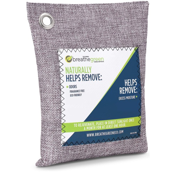 Breathe Green Bamboo Charcoal Odor Eliminator Bag, Activated Charcoal Odor